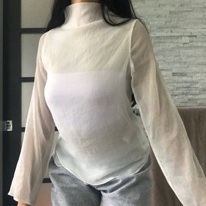 SOLD URBAN OUTFITTERS GAUZE CHIFFON MOCK NECK